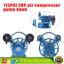 2 Piston Air Compressor Head Pump V Style Twin Cylinder Single Stage 2HP 115PSI 