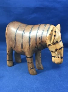 Figura de cebra tallada a mano escultura de madera figura de madera 5,5 pulgadas - Imagen 1 de 16