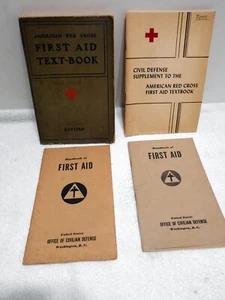 4 Book Lot Medical American Red Cross Civil Defense First Aid WW2 1940s & 1950s - Picture 1 of 6