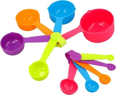 Rightox 10 Pieces Measuring Cups and Spoons Food Graded Plastic Stackable - Image 1 of 4