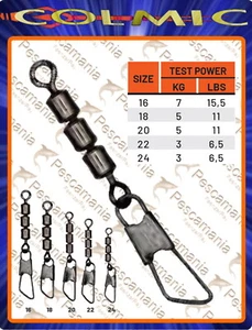 Emerillón Triple Colmic con Mosquetón 12pcs - Imagen 1 de 1