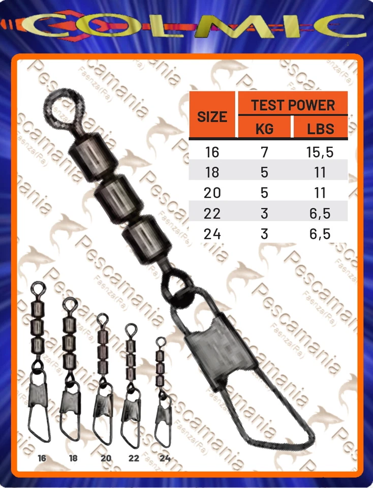 Girella tripla Colmic con moschettone 12pcs - Imagen 1 de 1