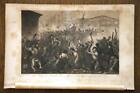 1866 CIVIL WAR ENGRAVING-ATTACK ON THE MASSACHUSETTS 6TH AT BALTIMORE