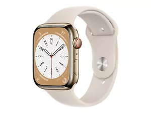 Apple Watch Series 8 GPS + Cellular 45mm Gold Stainless Steel Case & Band - Picture 1 of 4