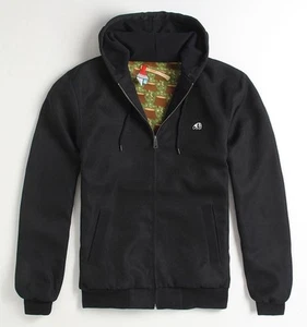 HERREN JUNGS ENJOI PAUL BUNION SCHWARZ SCHWERE JACKE REISSVERSCHLUSS KAPUZE - Bild 1 von 3