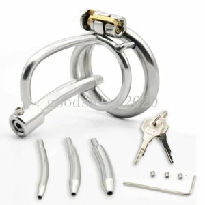 NEU-Lock-304-Edelstahl-Male-Chastity-Device-Cage-für-Männer-A279Plus-Drain-Tube - Bild 1 von 19