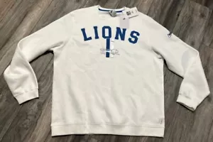 NWT'S Nike Detroit Lions NFL Crew Neck Sweatshirt Men’s XL Throwback Logo White - Picture 1 of 10