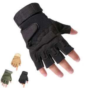 Men’s Gym Gloves Tactical Military Fingerless Gloves Weight Lifting Exercise USA - Picture 1 of 21