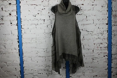 Vestido para mujer gris mezcla mohair bordado sin mangas cuello alto talla 7 Foto 1 de 4