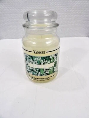 Yankee Candle Lily of the Valley Black Band 22 Ounce Jar Candle NEW - Image 1 of 3