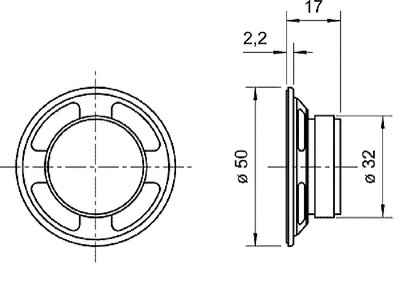 Visaton K 50 Breitbandlautsprecher 8 Ohm, Sprach- E Signalausgabe, Innen-Außen - Immagine 1 di 4