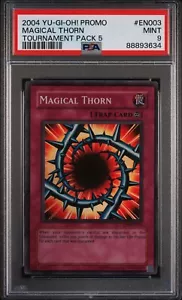 PSA 9 Yugioh TP5-EN003 Magical Thorn Super Rare 2004 Tournament Pack 5 Promo - Picture 1 of 2