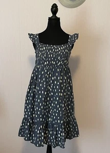 Hanna Andersson gesmoktes Twirl Kleid Größe 12 Rüschen Baumwolle Freizeit Mädchen - Bild 1 von 10