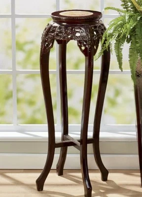 Soporte alto para plantas de mármol genuino tallado a mano estilo victoriano, nuevo en caja Foto 1 de 2