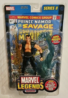 2002 TOY BIZ MARVEL LEGENDS SÉRIE 2 FIGURA NAMOR com HQs e suporte de exibição - Imagem 1 de 4