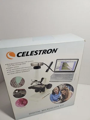 CELESTRON 44320 Digital Microscope Kit- White, OPEN BOX, COMPLETE - Image 1 of 4