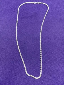 Vintage Italien 8 g Sterlingsilber verdrehtes Seil 2 mm Kette 18 Zoll Halskette - Bild 1 von 6