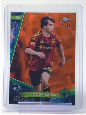 CODY BAKER 2024 TOPPS CHROME MLS ROOKIE SAPPHIRE ORANGE RC /25 Q4841 - Image 1 of 2