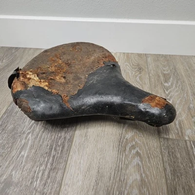 Bicicleta Troxel Vintage Doble Resorte Asiento Negro Hecho en EE. UU. Retro Clásico  Foto 1 de 4