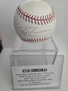 RYAN ZIMMERMAN AUTOGRAPHED BASEBALL WASHINGTON NATIONALS - Picture 1 of 2