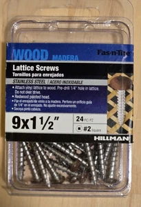 Fas-n-Tite Wood Lattice Screws 9x1-1/2" #2 Square Head 24 pk - Picture 1 of 2