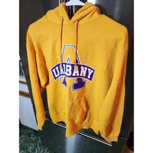 Sudadera con Capucha Amarillo Campeón Tejido Inverso Albany University Fútbol Universitario Talla M - Imagen 1 de 5