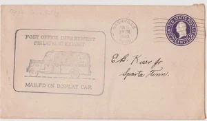 1940 COVER ONLY-POST OFFICE DEPARTMENT PHILATELIC EXHIBIT-MAILED ON DISPLAY CAR - Imagen 1 de 2