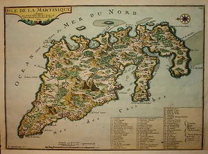 ISLE DE LA MARTINIQUE VON NICOLAS DE FER VERÖFFENTLICHT 1704. - Bild 1 von 1