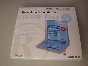 RadioShack 26-479 CD-RW Dati Registrabili/Riscrivibili 650MB/74 Minuti Confezione da 3 - Foto 1 di 2