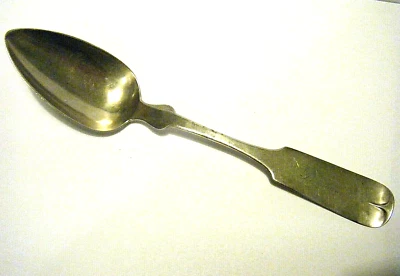8.5" Large Antique 1840s J&G Johnson & Godley American Coin Silver Fiddle Spoon  - Image 1 of 4