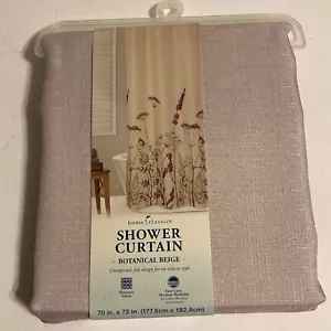 New Home Classics Botanical Beige Duschvorhang 70 x 72 Stoff Kohls Polyester - Bild 1 von 14