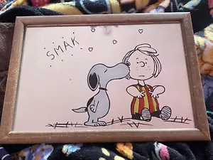 Rare 33x23 cm Snoopy and Peppermint Paddy M831 Vintage Mirror - Picture 1 of 4
