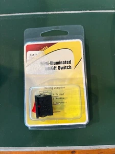JR Products 12765 Mini-Illuminated On/Off Switch - Red/Black - Picture 1 of 2