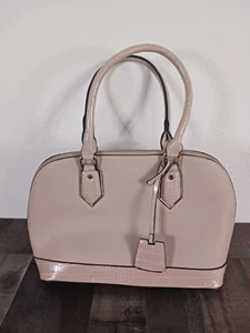 Kelly & Katie Hand Bag/Purse Satchel TAN Skin Zip Vegan Leather Double Handles - Picture 1 of 9