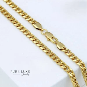 20" Men's Stainless-Steel 8mm Miami Cuban Curb Chain. Gold plated,Unisex.Box - Picture 1 of 2