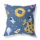 Candy Donuts Space Zip FILLED CUSHION Blue Designer