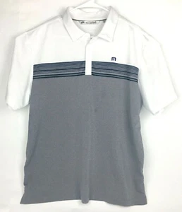 Travis Mathew Otters Golf S/S Polo Stripes Shirt White Gray Men’s Size XL - Picture 1 of 6
