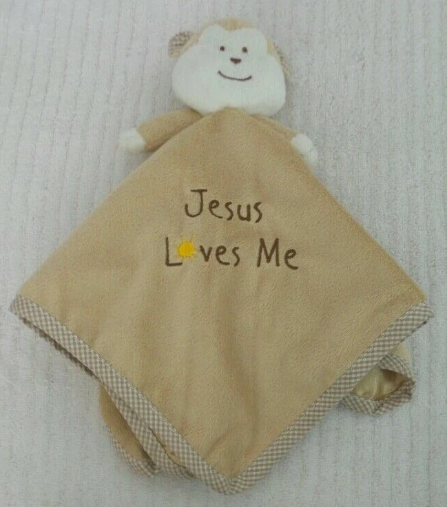 AMO Su Gema JESÚS ME AMA Mono Bebé Manta SEGURIDAD + CABEZA DE SONAJERO Foto 1 de 4