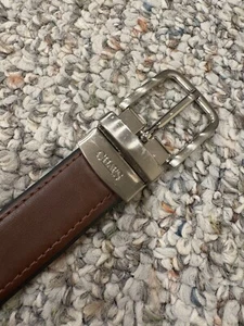 Reversible Chaps Boys Black Brown Leather Silver Buckle Basic about 29" Belt - Picture 1 of 6