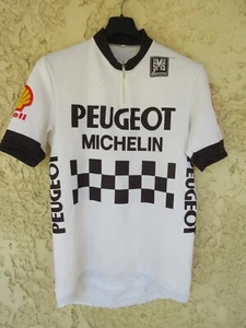 Maillot cycliste PEUGEOT MICHELIN SHELL 1984 vintage camiseta shirt maglia L - Picture 1 of 7