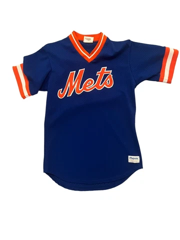 Vintage 1990s Majestic NY Mets Baseball Jersey S/M Orange Blue Made In the USA Cover