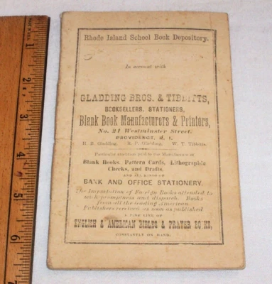 1875 Rhode Island Handwritten Notebook ; RI Towns Government US Presidents etc. - Image 1 of 4