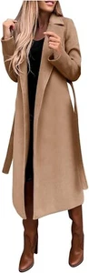 Fall Coats for Women 2024 Fashion Long Trench Coats Coat Ladies Notch - Picture 1 of 9