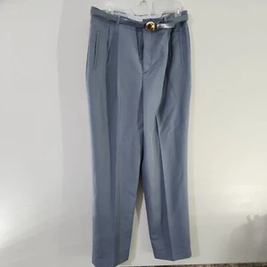 Vintage Wyndham Collection Women's Pants 16 NWT Blue Belt Polyester Wool - Picture 1 of 10