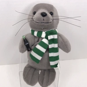 Coca Cola Plush SEAL Green Striped Scarf Coke Bottle 8" Stuffed Toy 1997 - Picture 1 of 10