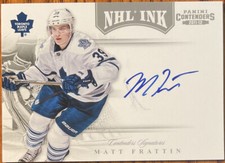 2011-12 Panini Contenders NHL Ink Matt Frattin #59 Toronto Maple Leafs