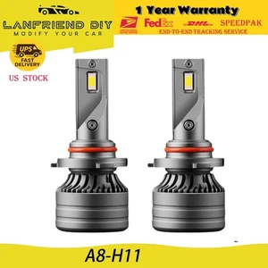 H11 LED Headlight Replacement Bulbs 6000K 8400LM Bright Fit Chevrolet Silverado - Picture 1 of 17