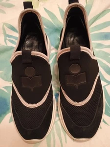 Isabel Marant black + white scuba pull on sneakers 39 /8 - Picture 1 of 6