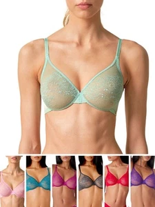 Sujetador de encaje brillante Gossard con aros sin relleno sexy sujetadores transparentes lencería - Imagen 1 de 45