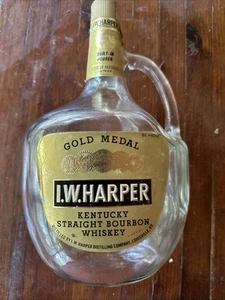 Vintage I.W. Harper Glasflasche Bourbon Whiskey Flasche halbe Gallone seltener Fund - Bild 1 von 4